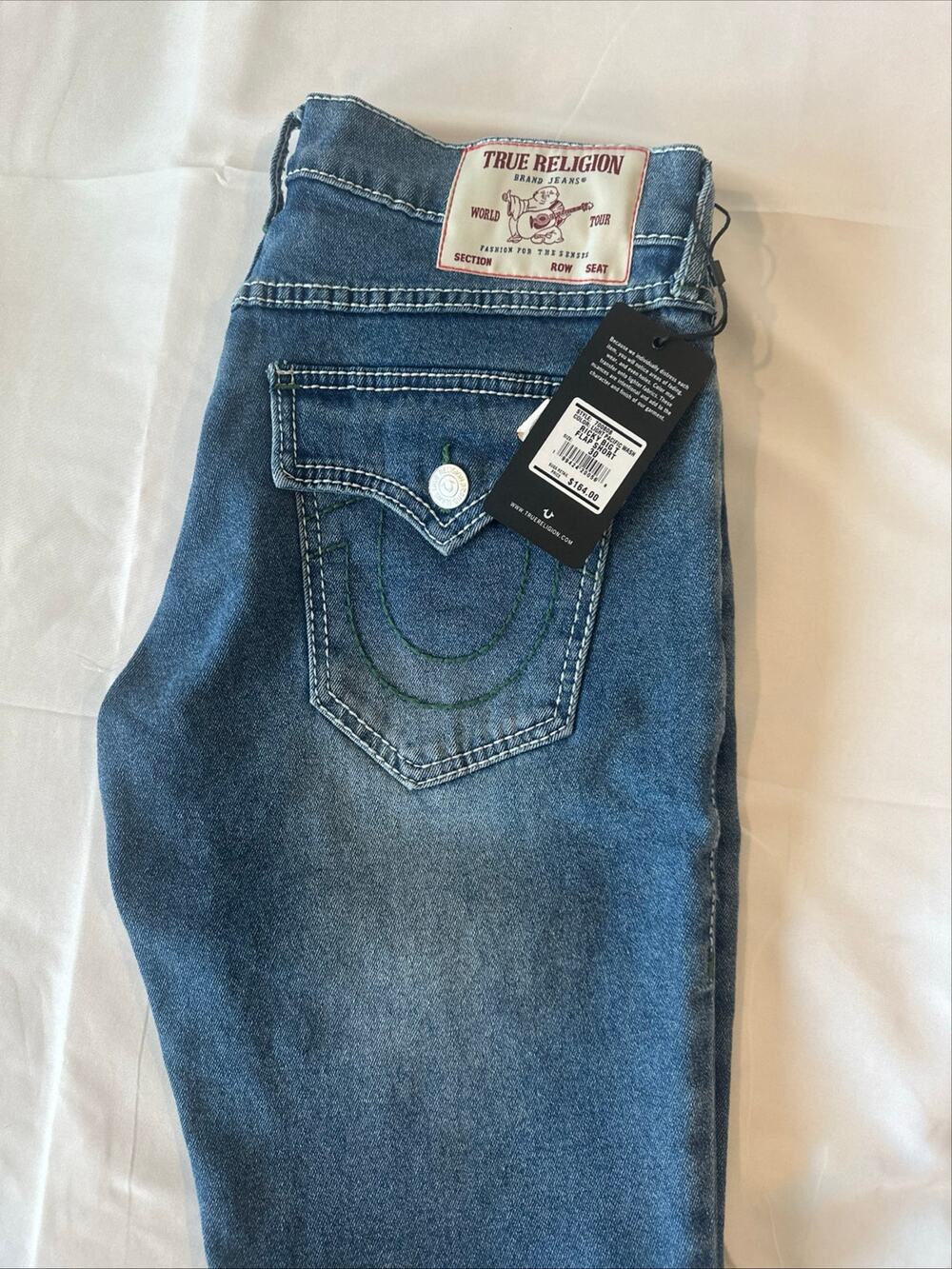 Rare TRUE RELIGION Ricky big T Relaxed Straight Denim Jean Shorts 2020s NWT